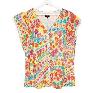 Talbots Multicolor Petal Top